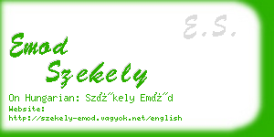 emod szekely business card